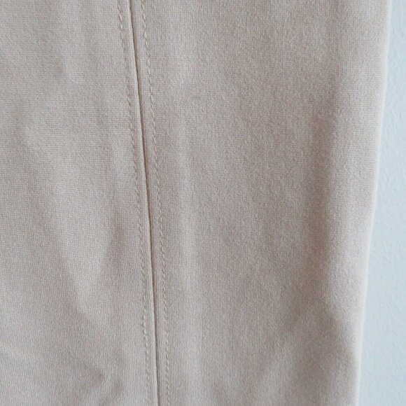 AARON & AMBER Tan Beige Split Hem Ponte Knit Stretch Pants - Women's Size S - Picture 3 of 13